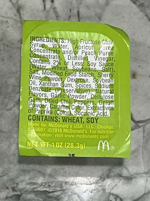 MCDONALDS SWEET ‘N SOUR SAUCE PACKETS DIPPING SAUCE 20 PACK = 20oz $26.