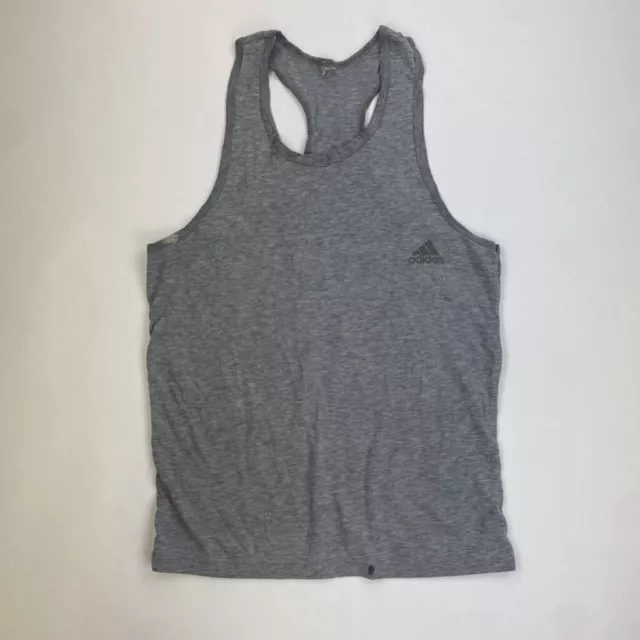 Adidas Womens Tank Top Gray Heathered Sleeveless Scoop Neck Racerback S