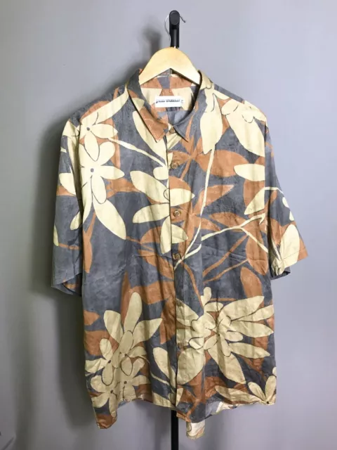 Jams World Hawaiian Shirt Mens Surf Line Hawaii Flowers Abstract Vintage Sz XXL