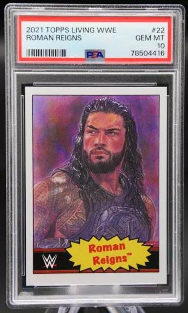 2021 Topps Living Set WWE ROMAN REIGNS #22 PSA 10 Gem Mint PR /1,105 💎