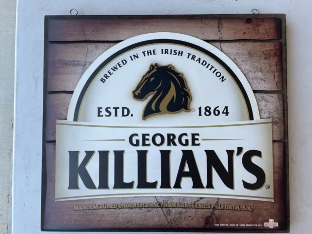 Killian's Beer Sign Double Sided Made of Wood and Plastic Nice!!