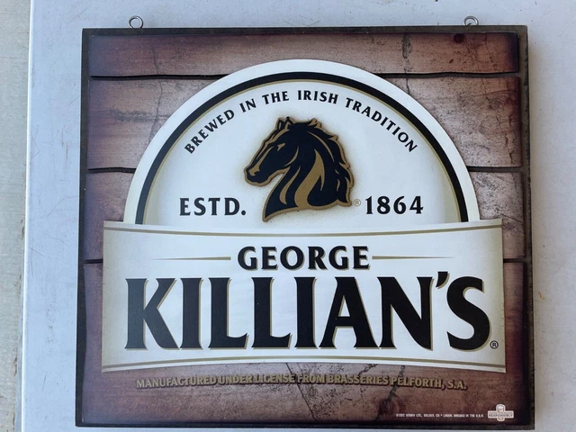Killian's Beer Sign Double Sided Made of Wood and Plastic Nice!!