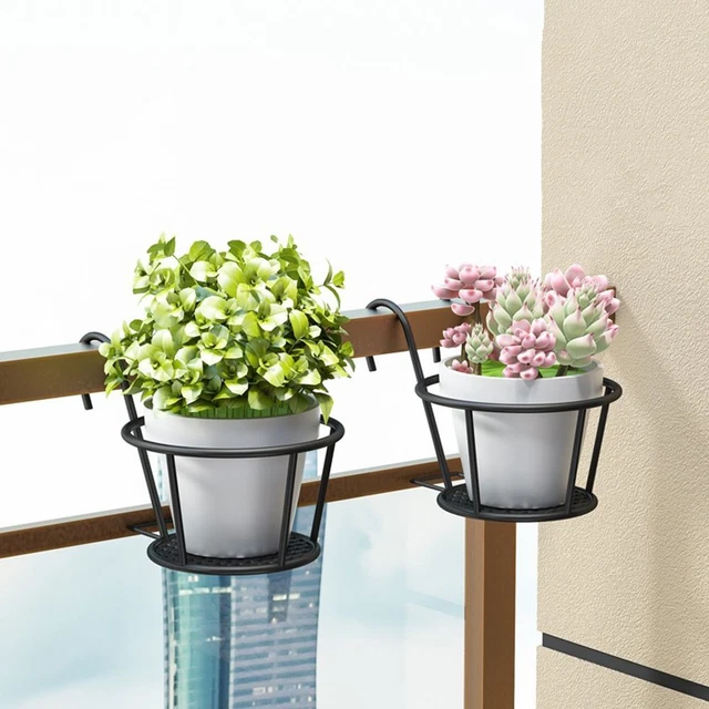 Fer à repasser Balcon Pot à fleurs suspendu, Garde-corps Pot de planteur, 7