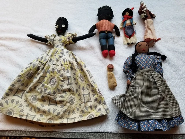 Vintage Black and Native American Memorabilia Dolls, Handmade, Plus Others