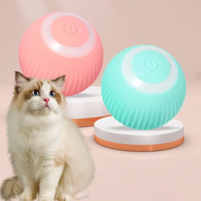 fr USB Rechargeable Automatic Moving Rolling Ball Round Interactive Pet Ball Toy