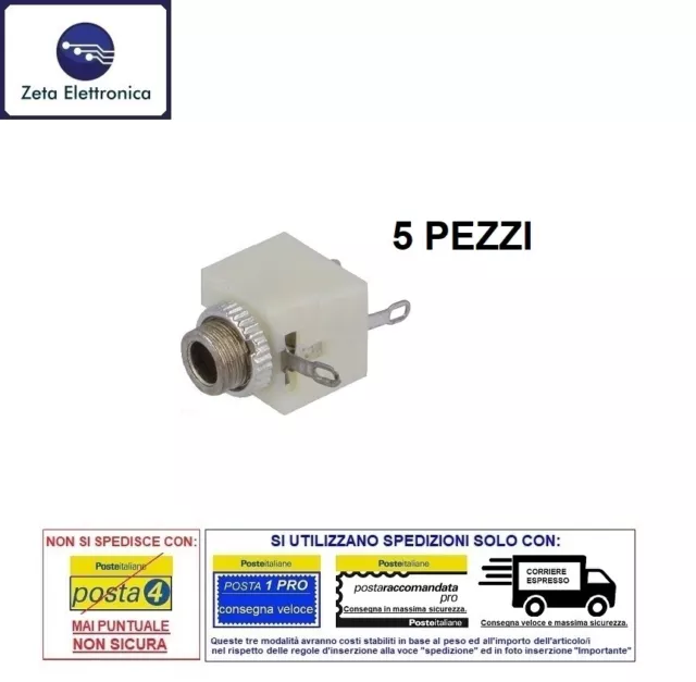 5PZ Prise Jack Mono 3,5mm Audio Connecteur Femelle Panneau Pour Connecteur Mâle