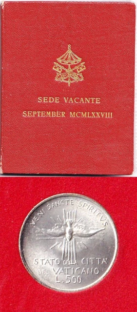 VATICANO 500 Lire 1978 september Argento FDC SEDE VACANTE Astuccio