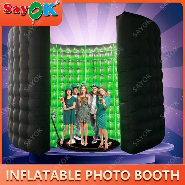 10FT INFLATABLE 360PHOTO Booth Enclosure Portable LED Backdrop Wall For
