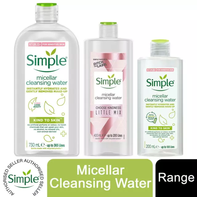 1x, 2x or 3x Simple Kind to Skin Instantly Hydrating Micellar Cleansing Water