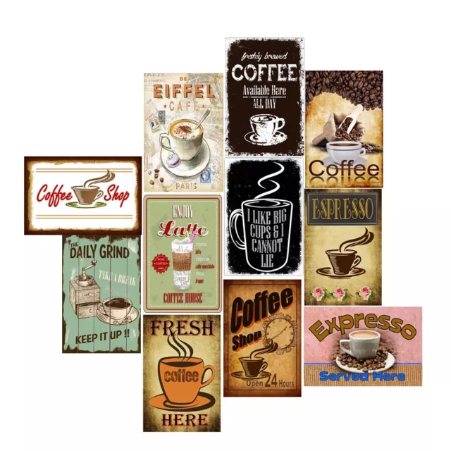 Retro Metal Tin Signs Daily Grind Coffee Vintage Plate Cafe Art Wall Decor