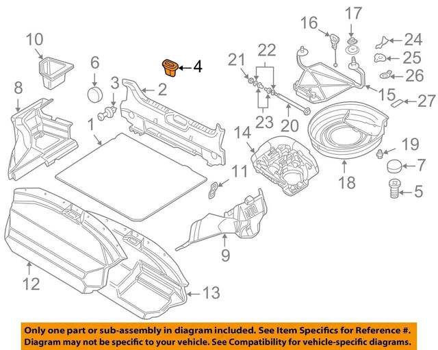 For BMW OEM 00-06 X5 Liftgate Tailgate-Lower Trim Panel Grommet 51131840154