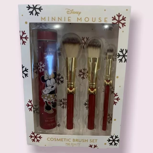 Disney Minnie Mouse Cosmetic Brush Set Powder, Foundation & Eyeshadow NEW