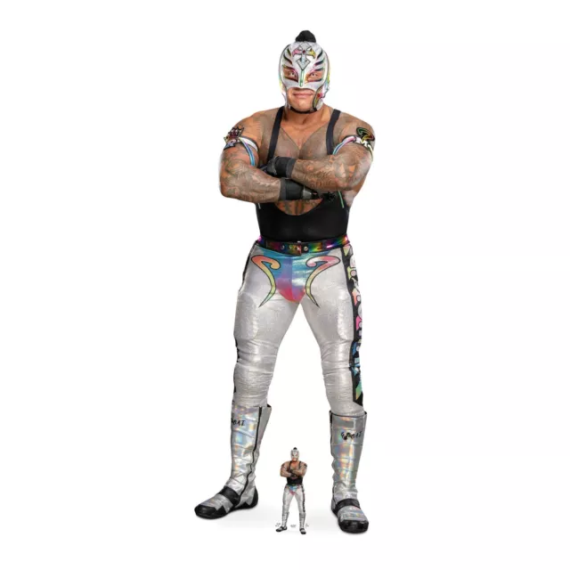 Rey Mysterio Argent WWE Taille Réelle Carton Découpe - Gratuit Mini Debout /