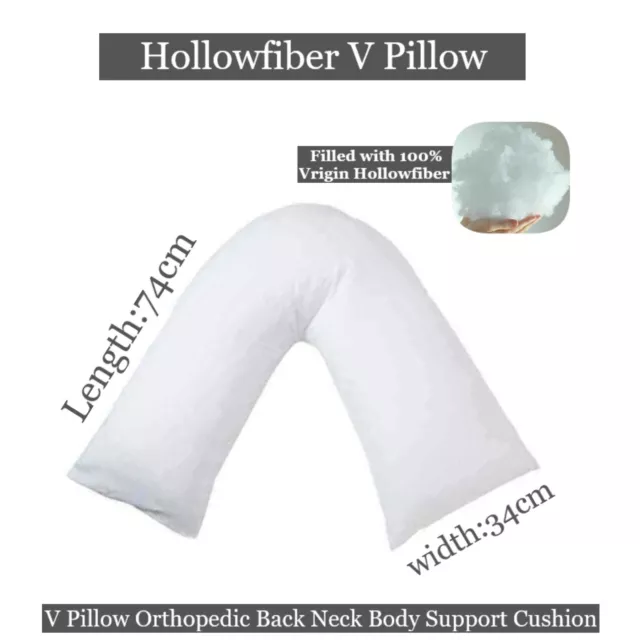 V Shaped Pillows Hollowfiber Orthopedic Back Neck Pregnancy Body Support Cushion
