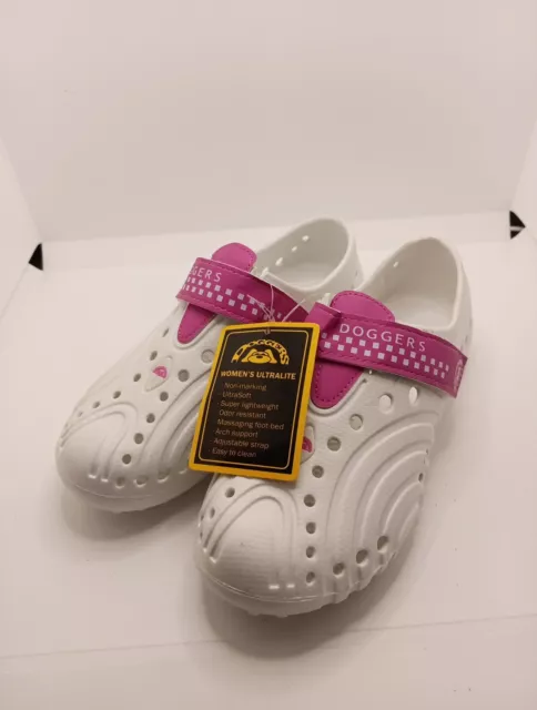 WOMENS DOGGERS ULTRALITE Beach Water Slip On Shoes White Pink Size 5 6 21.22 PicClick