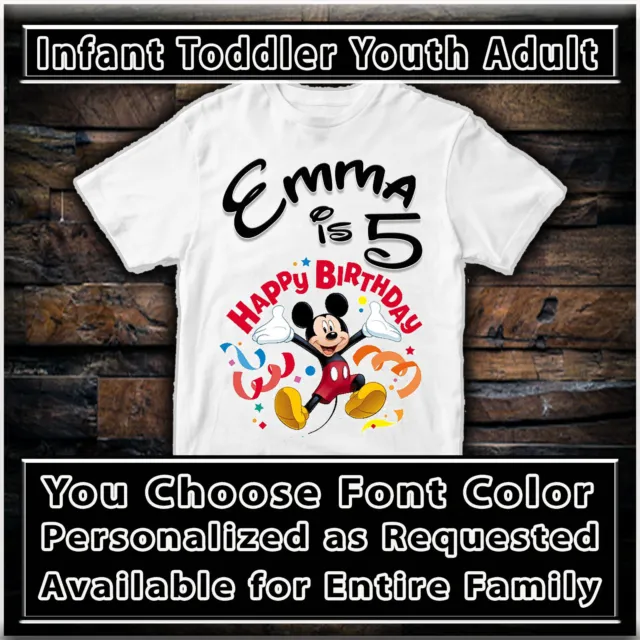 Mickey Mouse Birthday Shirt for Boy Party Tshirt Custom T Shirt Kids Tee Gift