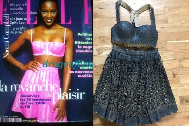 Alaia Glitter Bustier Corset and D&G Glitter Laser Cut Leather Skirt Alaia Glitter Bustier Corset and D&G Glitter Laser Cut Leather Skirt