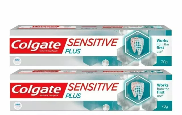 2 x soulagement instantané Colgate Sensitive Plus du dentifrice 70 g...