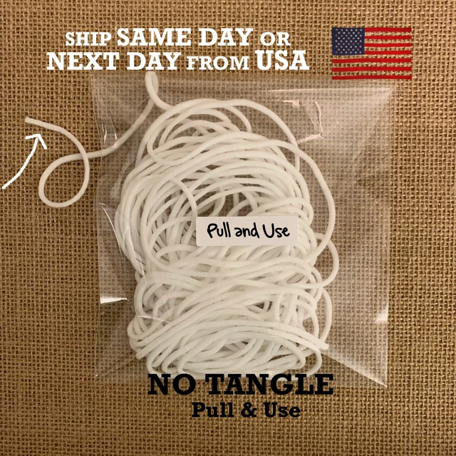 1/8" 3mm Round Elastic Band Cord Ear hanging Sewing Crafts DIY Material 10 Yards