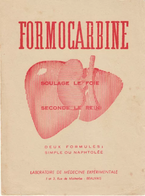 Buvard vintage Formocarbine laboratoire de médecine expérimentale