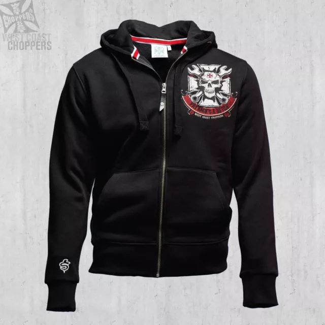 West Coast Choppers Mechanic Zip Hoody/Hoodie In Black **Brand New & In Stock**