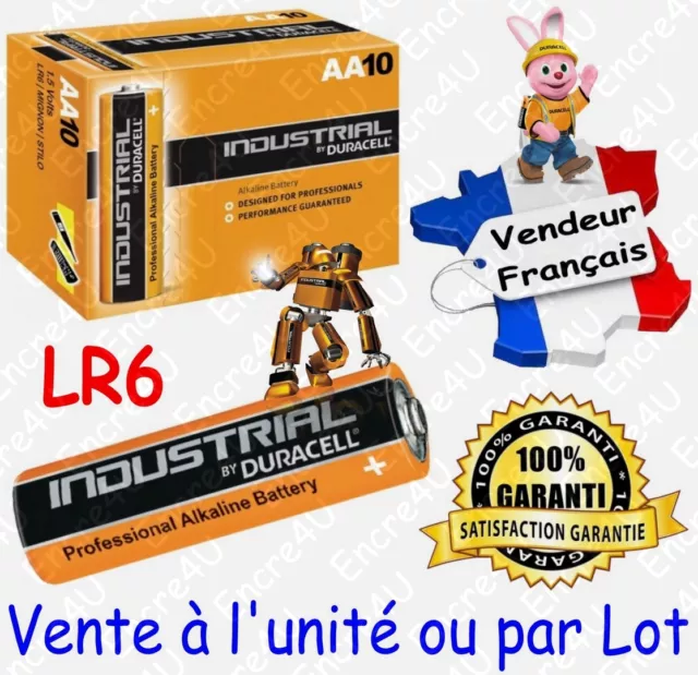 Piles LR6 LR06 AA DURACELL INDUSTRIAL MN1500 ( équivalent Alcaline PLUS POWER )