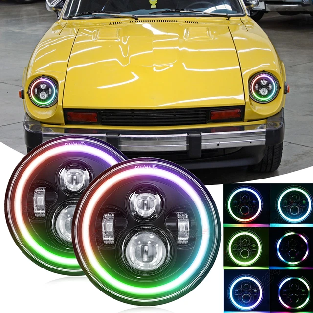 7&INCH ROUND RGB LED Headlights For Datsun 240z 260z 280z 280zx 1600