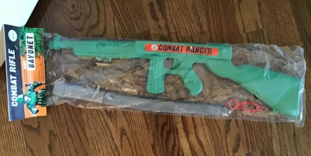 NEW Old Stock Vintage 1960's Combat Rifle And Bayonet Plastic Toy Sealed Package