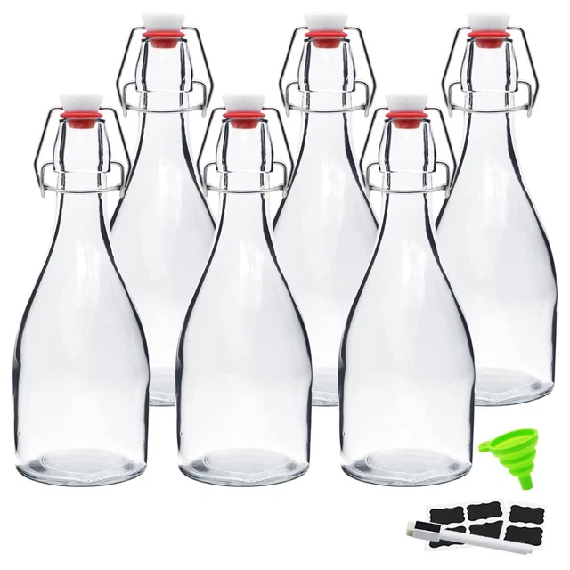 Swing Top Bottles 16 oz with Flip Airtight Lids for Second