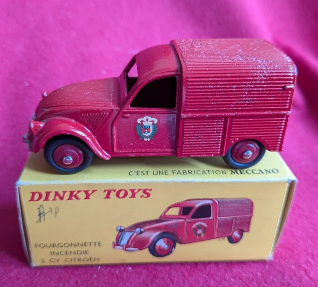 Dinky Toys 25D Citroën 2CV Fourgonnette Pompiers, échelle 1:43, France, 1958, Boîte D'origine