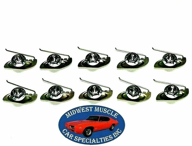 Ford 3/4-1 5/8 Body Fender Door Quarter Trim Moulding Molding Clips Nuts 10p B - Foto 2