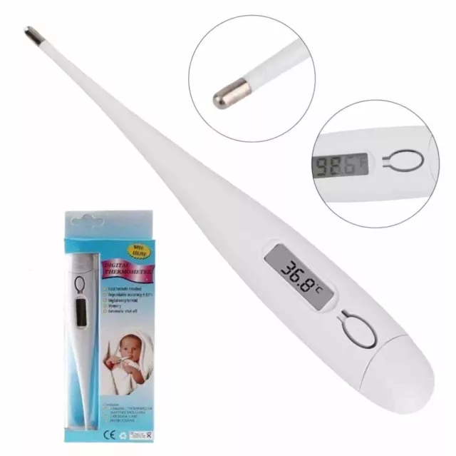 Digital Thermometer Medical LCD Audible Alarm Baby Adult Oral Ear Body Arm Fever