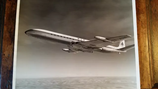 Large Vintage Photograph Mea Middle East Airlines De Havilland Comet 4C Od-Adr