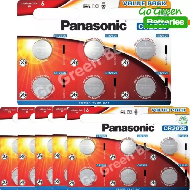 36 x Panasonic CR2025 3V Lithium Coin Cell Battery 2025