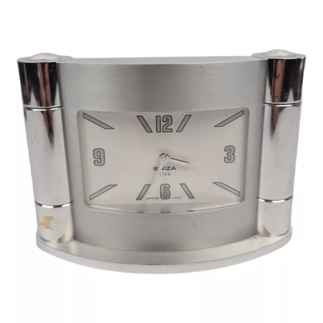 OROLOGIO DA CAMINO TAVOLO Raro Sveglia SWIZA S.A. Swiss Made Acciaio Cromato