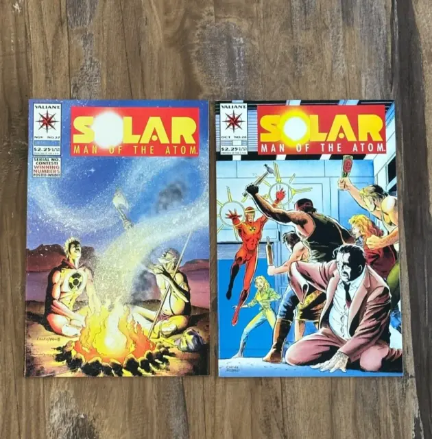 Solar Man of The Atom #26 #27 Comic Book Lot (Valiant Comics)