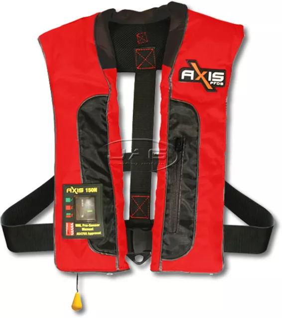 AXIS OFFSHORE "PRO" RED MANUAL INFLATABLE PFD1 LIFEJACKET 150N Life Jacket/Vest 2