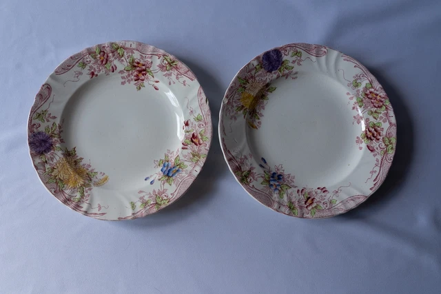 Lot De 2 Assiettes Anciennes En Faïence De Martres - Signées Jodra Et D.M - Peintes à La Main