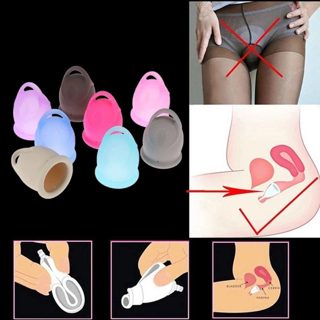 2 pz coppetta mestruale portatile in silicone da collezione mestruale donna
