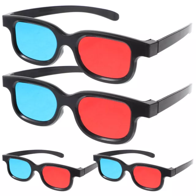 4pcs Game Glasses 3d Movie Glasses Red and Blue Glasses 3d Viewing Eye Wear for