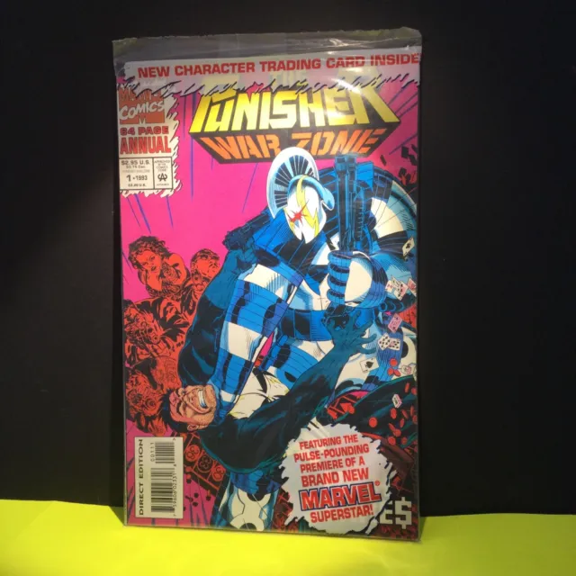 Punisher War Zone  #1  Marvel Comics 1993  64 Page Annual Factory Sealed W/card