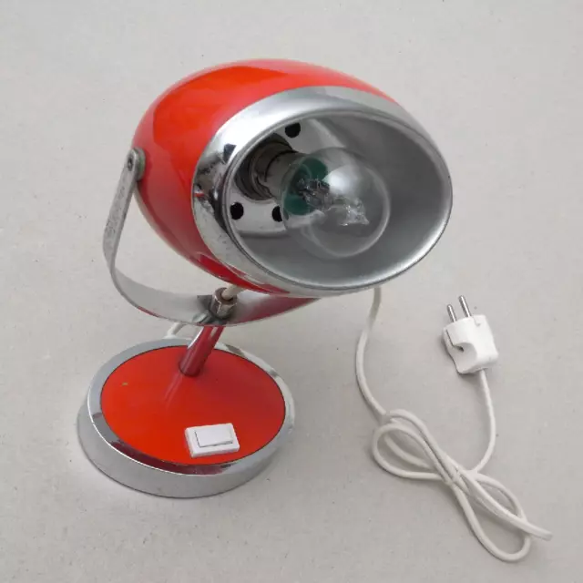 Tischlampe Kugellampe Eyeball Chrom 70er Jahre
