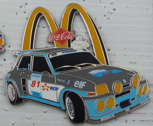 Pins Tres Grand Pin's Renault R5 Rally Mac Donald's Michelin Coca Cola