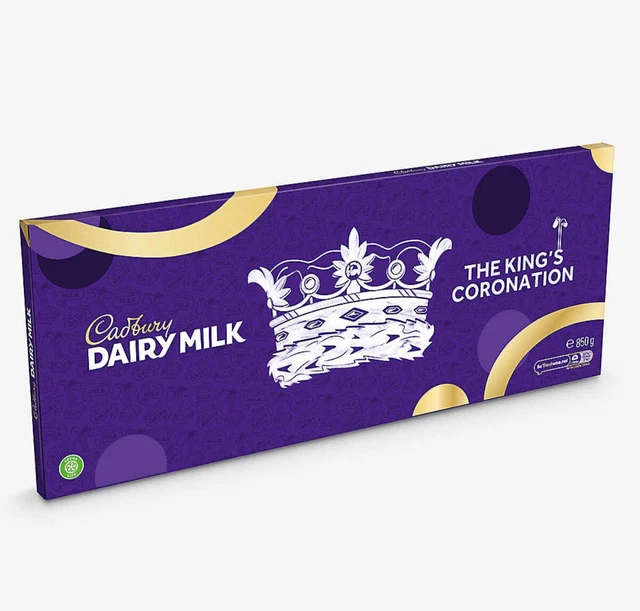 CADBURY DAIRY MILK Large Coronation Chocolate Bar Slab 850g King Charles Ltd Ed. £14.99