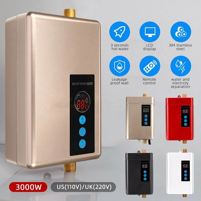 KITCHEN ELECTRIC HOT Tankless Water Heater Shower Instant Boiler