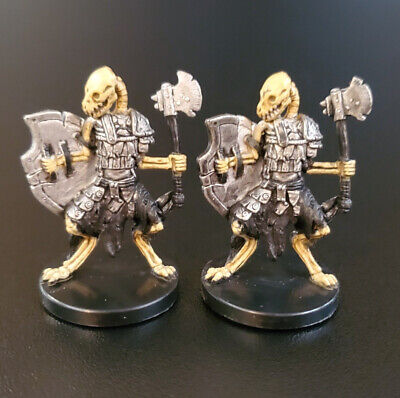 D&D Lot of 2 Miniatures and Cards - Gnoll Skeleton #52 - Dungeons and Dragons