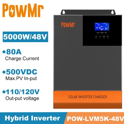 POWMR 11200W 48V Off-Grid Solar Hybrid Inverter Charger MPPT 80A Controller $1,388.13 - PicClick