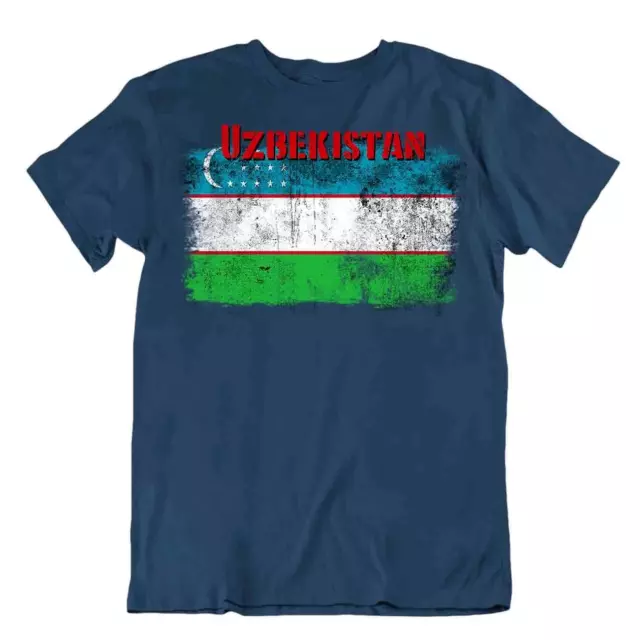 T-shirt bandiere Uzbekistan pezzo a T ricordo di viaggio camicetta tè Uzbekistan bandiera top