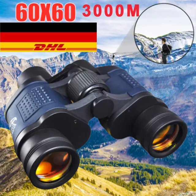 60x60 HD Fernglas Feldstecher 3000M Nachtsicht Fernrohr Binoculars Ferngläser DE