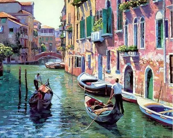 Paint By Numbers (Rolled) - VENICE GONDOLA - 40x50 DIY painting kit - AU Stock
